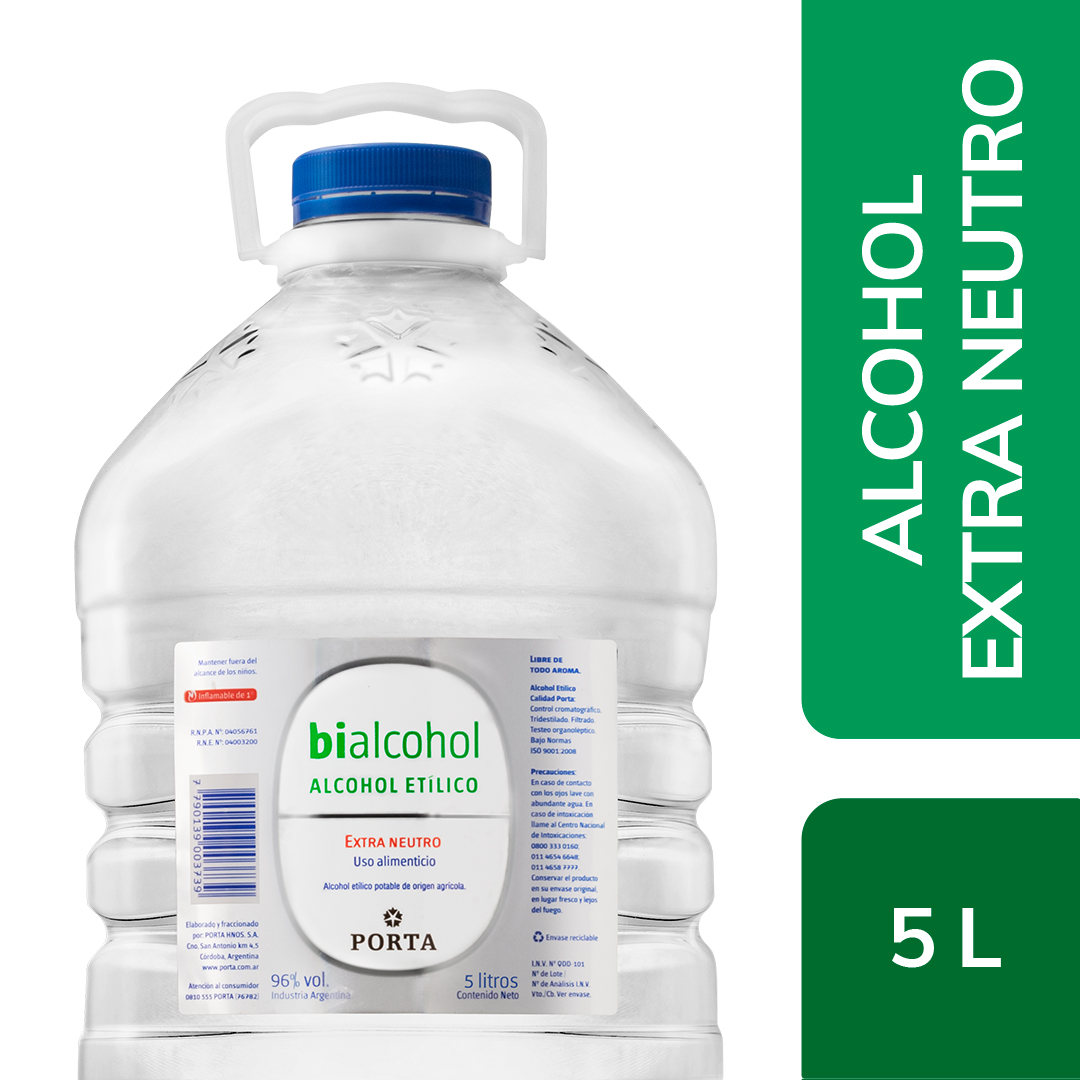 Alcohol Extra Neutro Bidon 5Ls